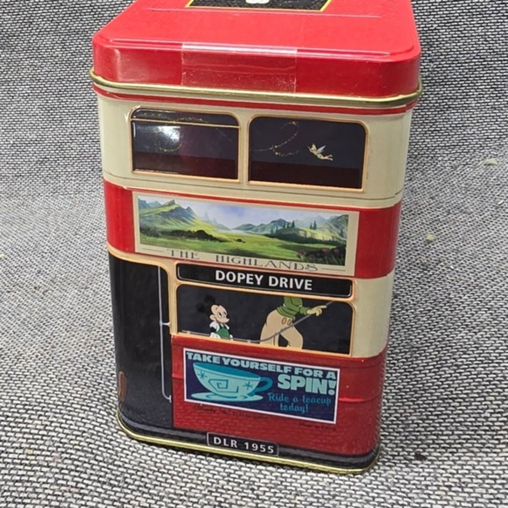 Disney Parks Walkers Shortbread London Bus Tin Mickey Friends Red Large Good - Picture 4 of 11